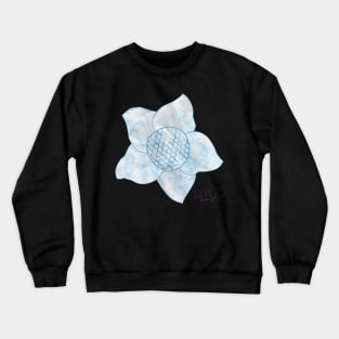 Teal or Turquoise Flower Crewneck Sweatshirt